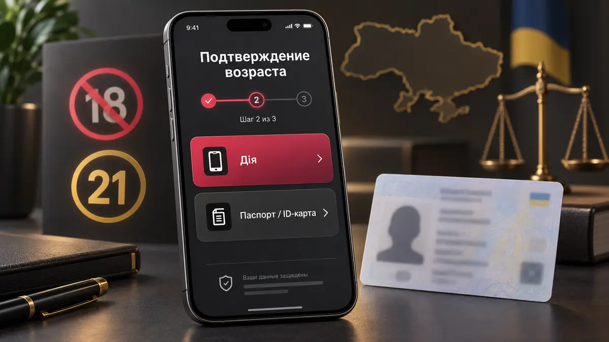Экран верификации возраста через Дію или документ