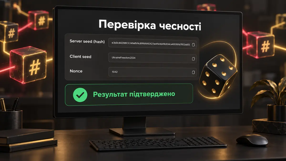 Інтерфейс provably fair із хешем раунду