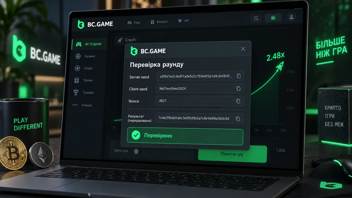 Верифікація раунду BC Originals через server seed