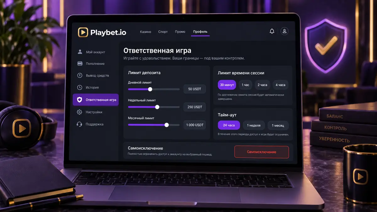 Раздел лимитов и самоограничения в кабинете игрока