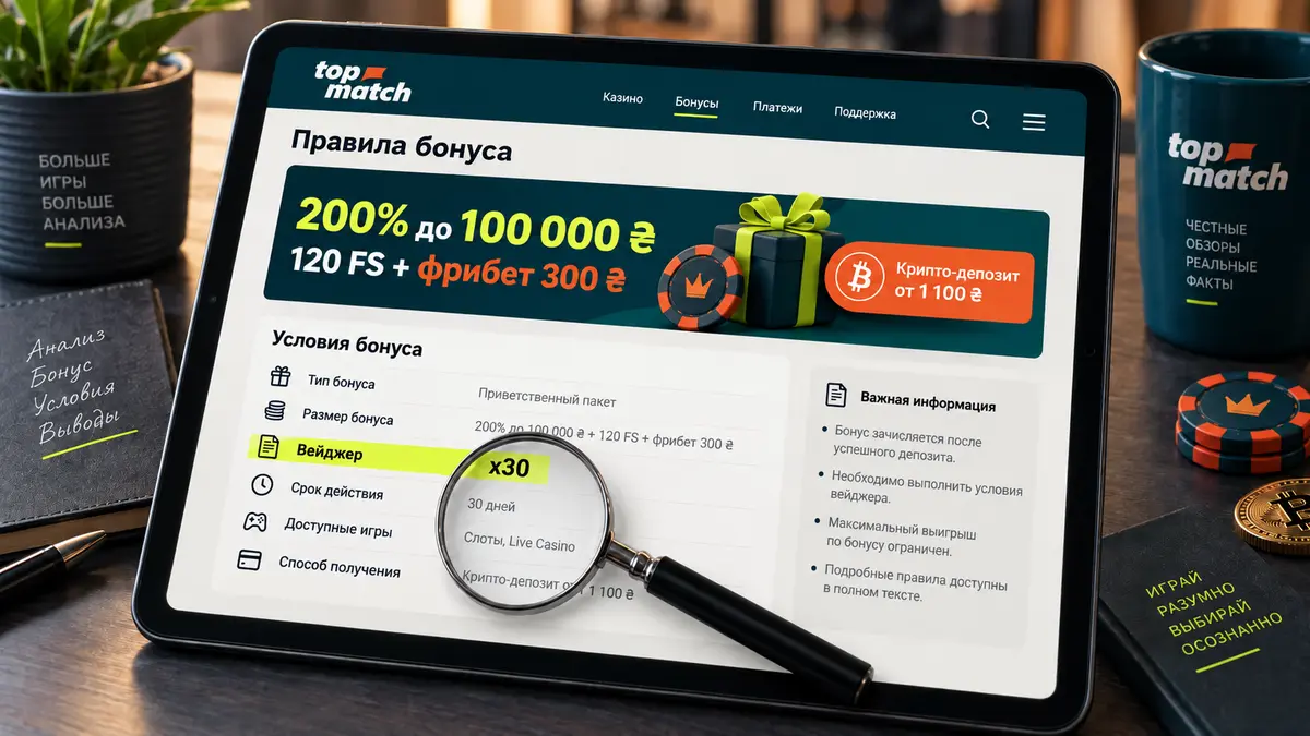 Условия приветственного бонуса с вейджером в правилах
